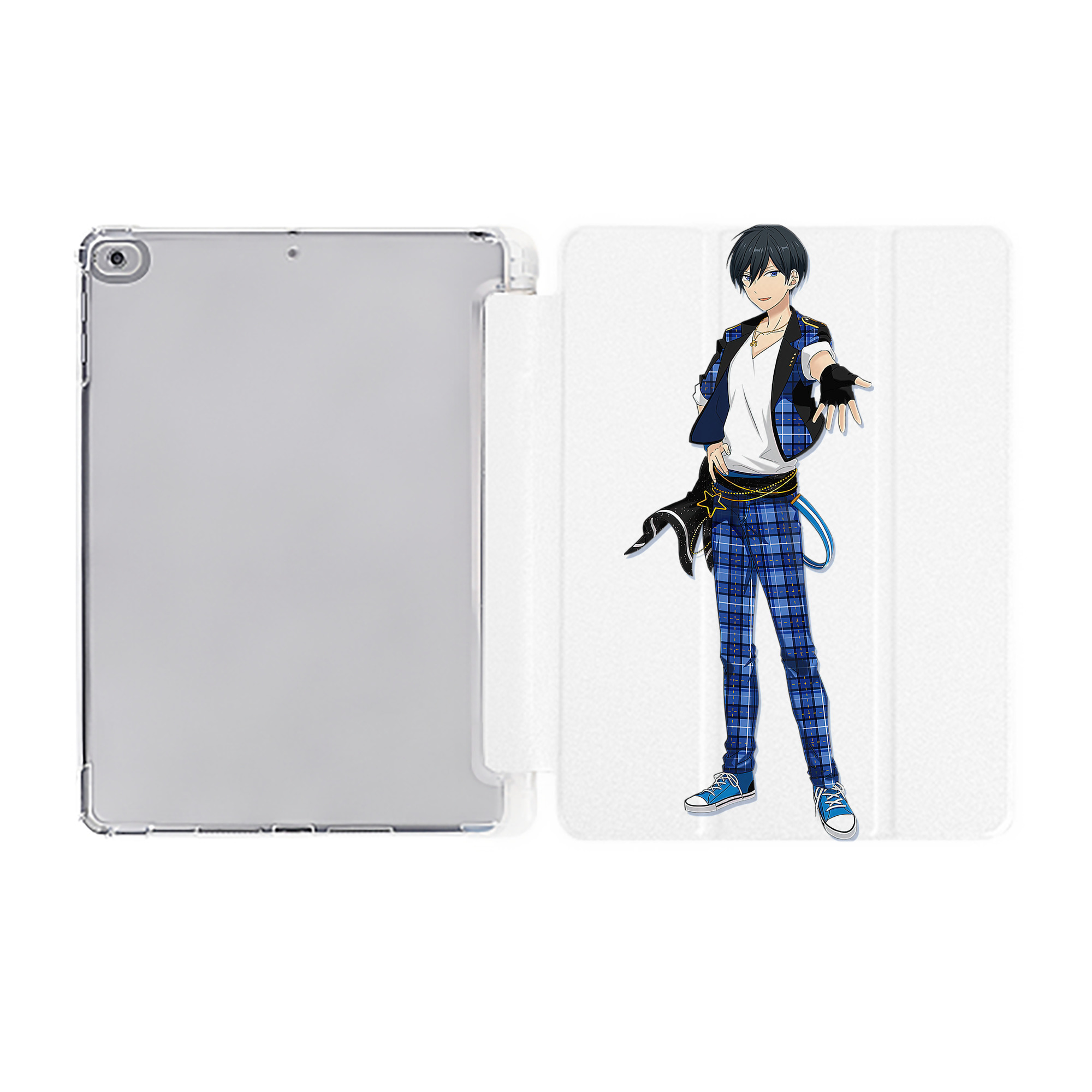 （画像用） あんさんぶるスターズ! Ensemble Stars IPad ケース ペン収納付き 三つ折りスタンド PUレザー×シリコン 対応機種9.5/10.5/10.9インチ